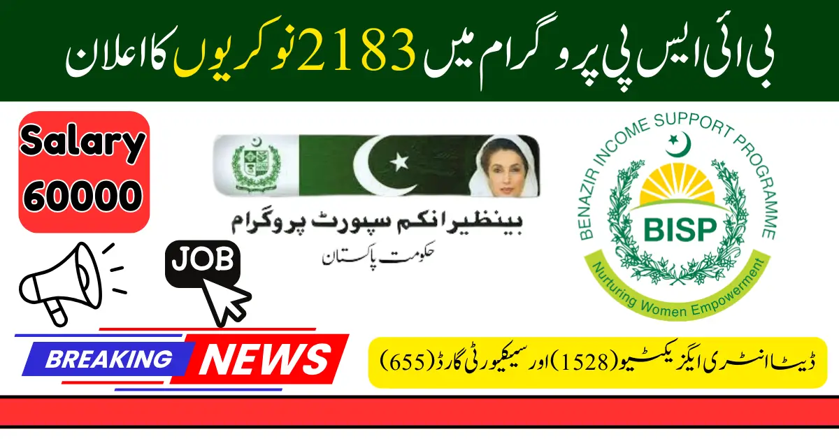 Benazir Income Support Programme (BISP) Islamabad Jobs 2025 – Apply Online